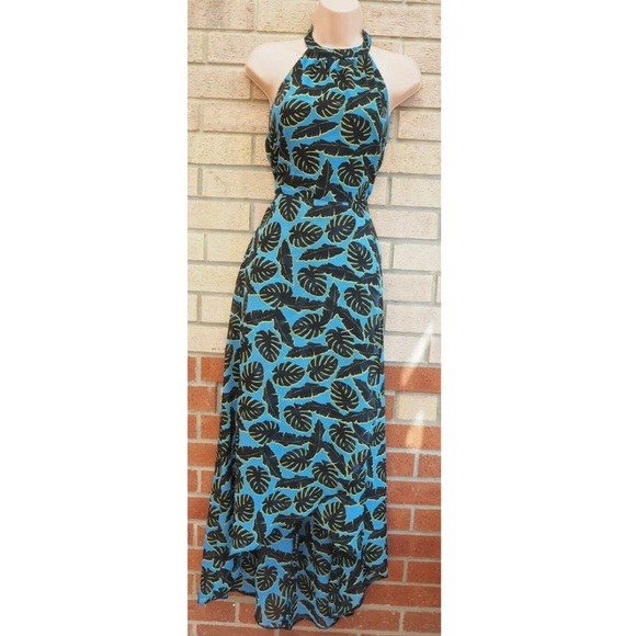 Atmosphere Monstera Palm Halter Dress - Picture 1 of 10
